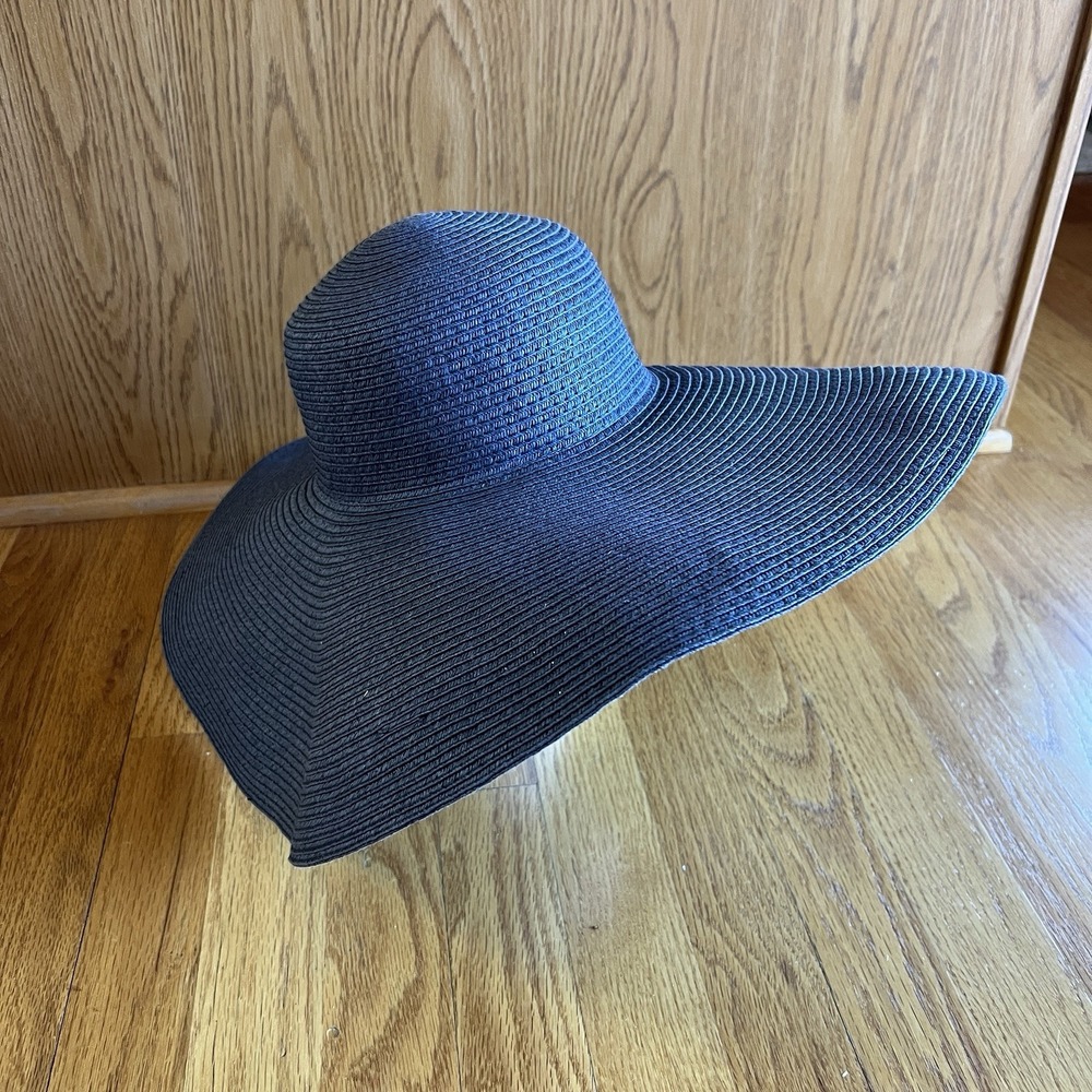 Boden Sun Hat Wide Brim Navy Vacation Beach Nautical Floppy Paper 21.5 Small/Med
